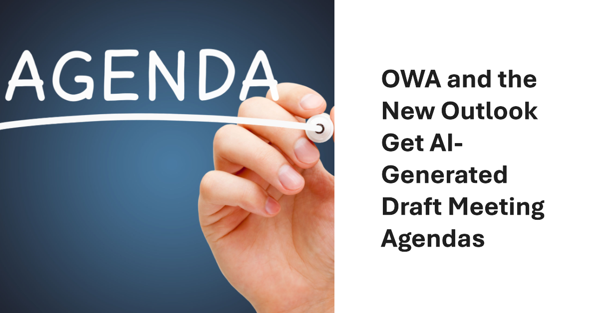 Agenda auto-draft for OWA and the new Outlook.