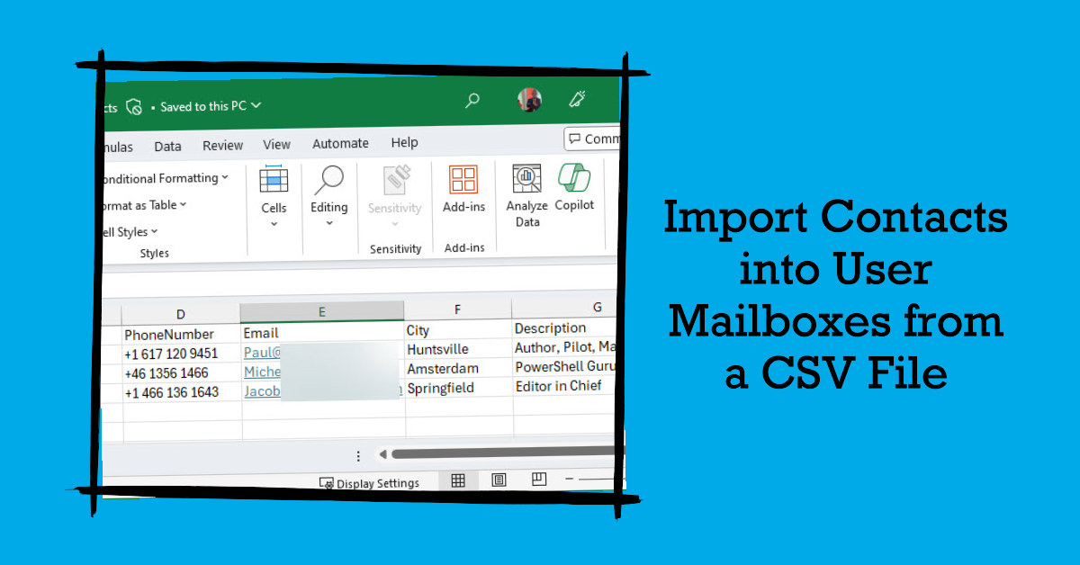 Import contacts from a CSV File