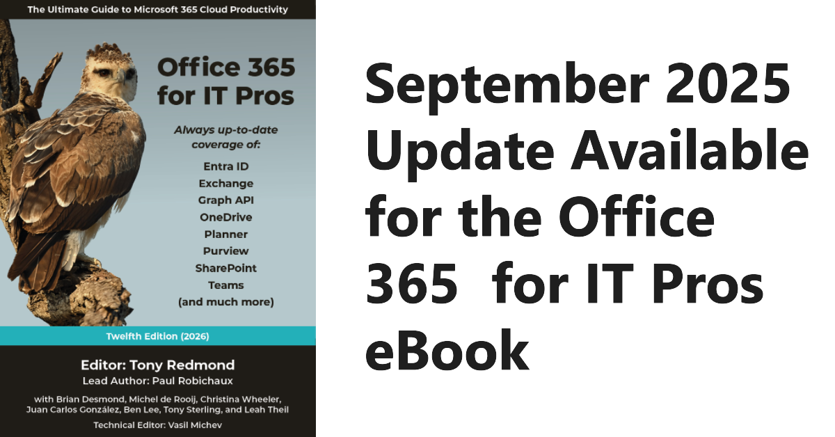 Office 365 for IT Pros ebook September 2025 update