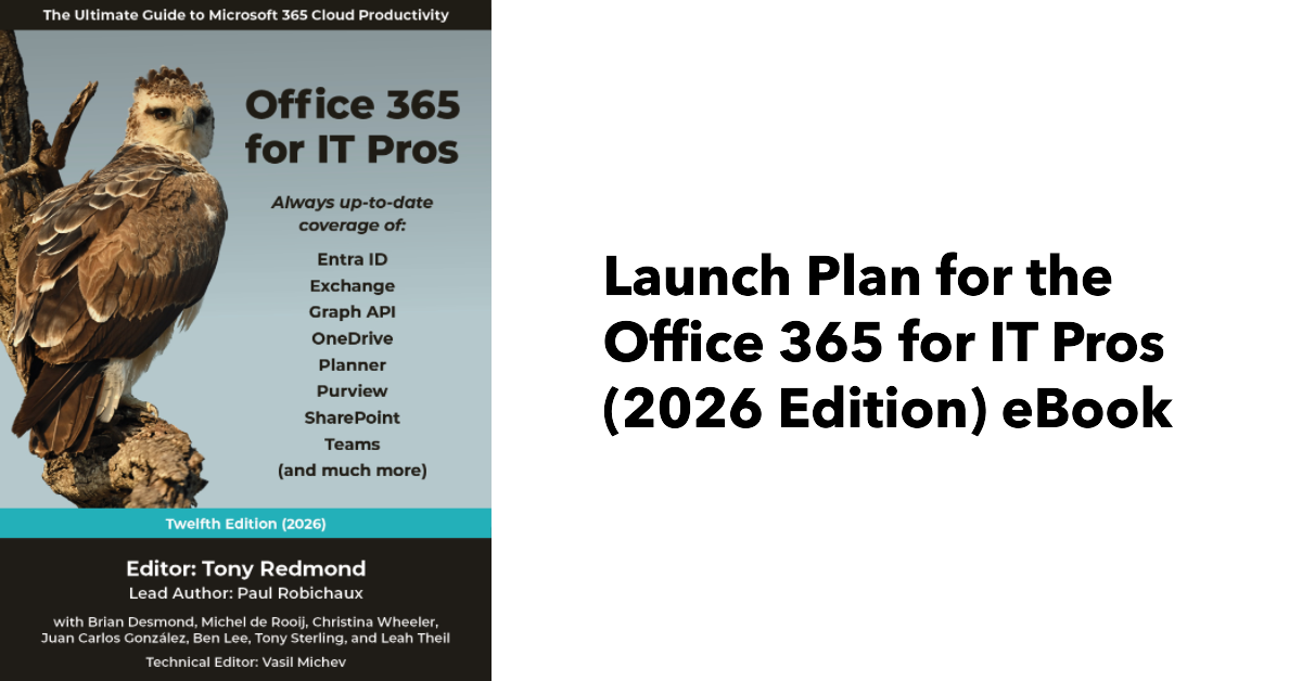 Office 365 for IT Pros (2026 Edition) Launch Plan