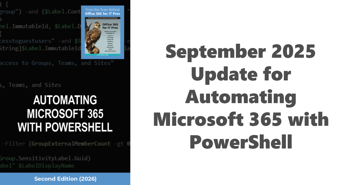 September 2025 update for Automating Microsoft 365 with PowerShell