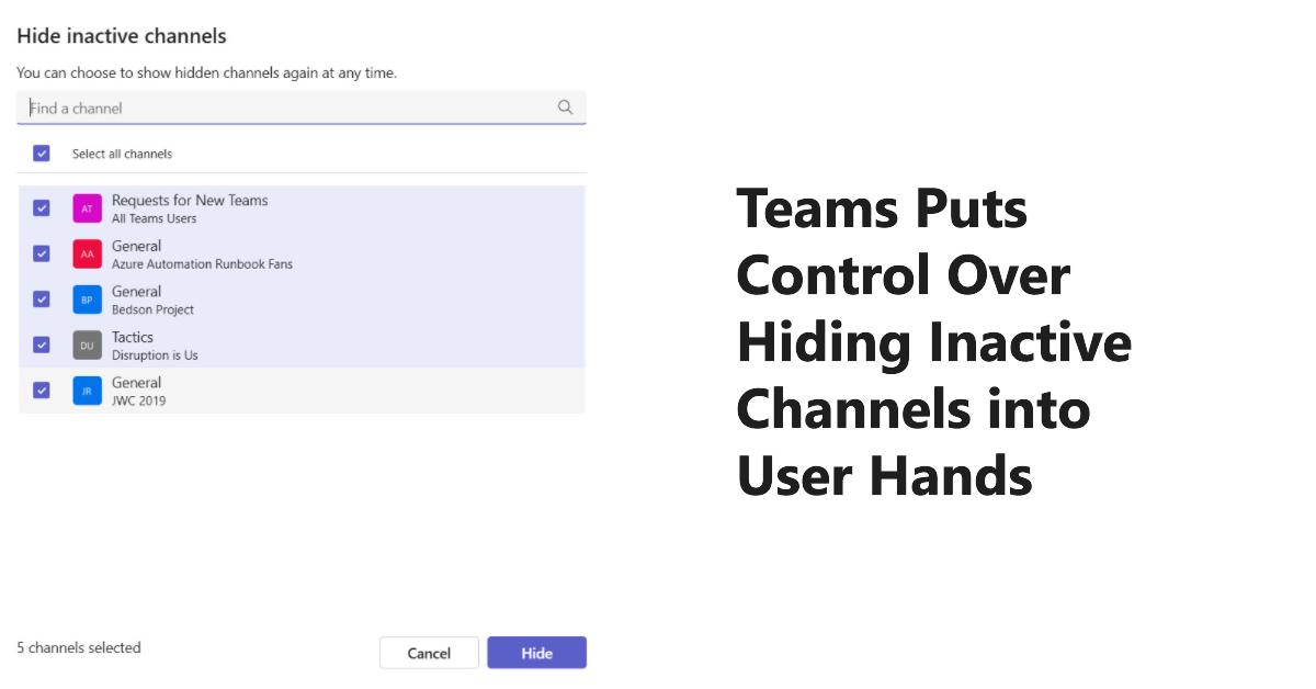 Teams inactive channels